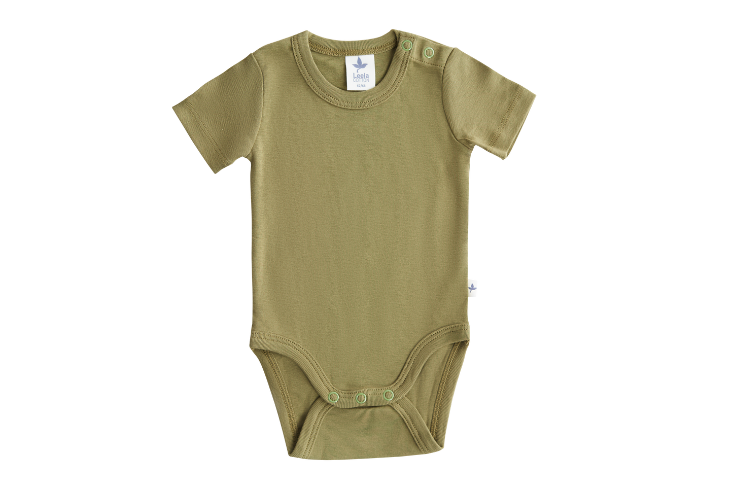 0-24m🌿Leela Cotton 短袖包屁衣|有機棉 Rib knit 自然彈