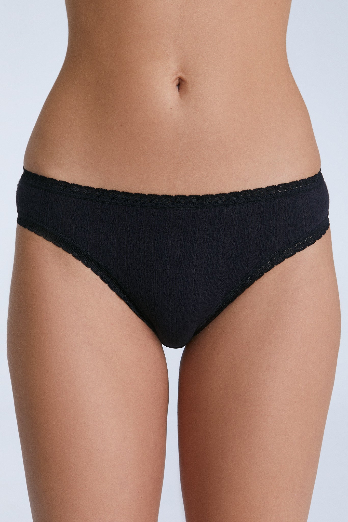 Pre-order 🌿 Lace-trimmed jacquard panties | Organic cotton Leela Cotton