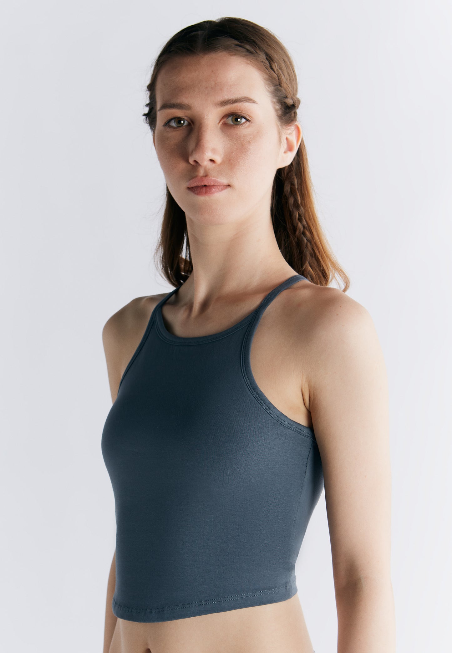 Pre-order 🌿 Bra-free tank top with sloping shoulders | Organic cotton Leela Cotton