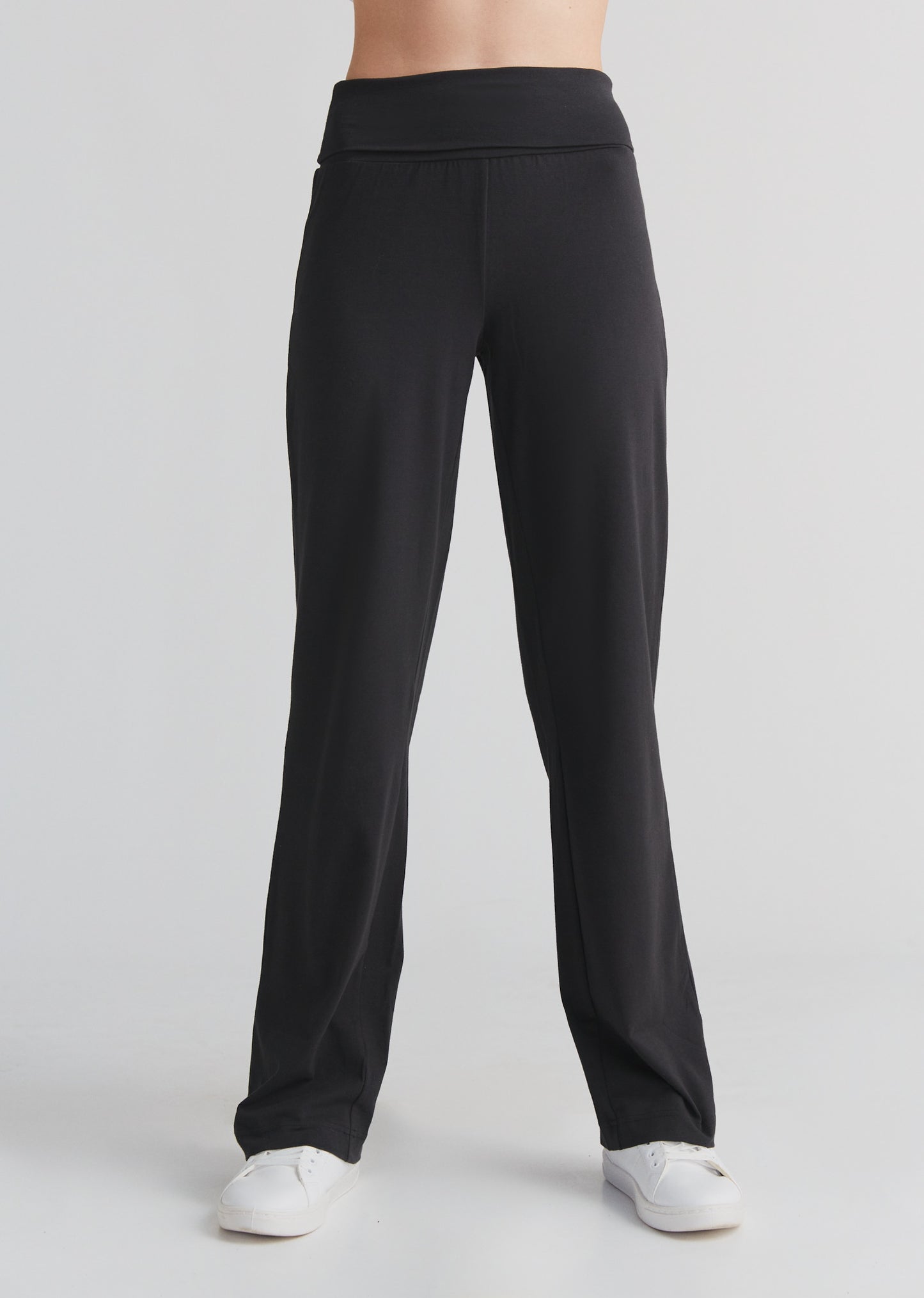 WOMAN下身Leela Cotton 翻邊腰圍運動長褲 素色｜有機棉