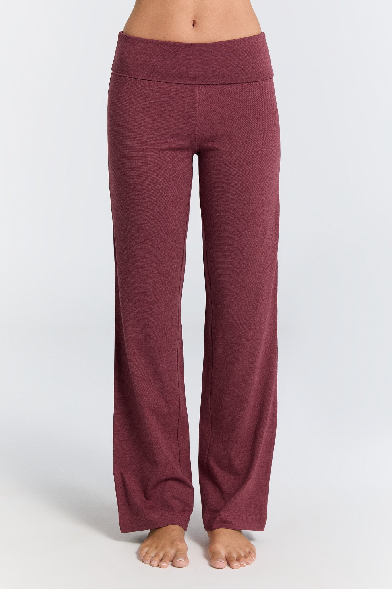 WOMAN下身Leela Cotton 翻邊腰圍運動長褲 素色｜有機棉