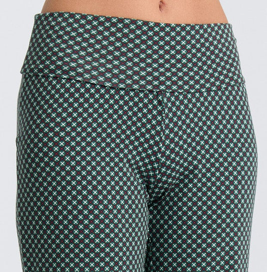 WOMAN下身Leela Cotton  翻邊腰圍運動長褲 花樣｜有機棉