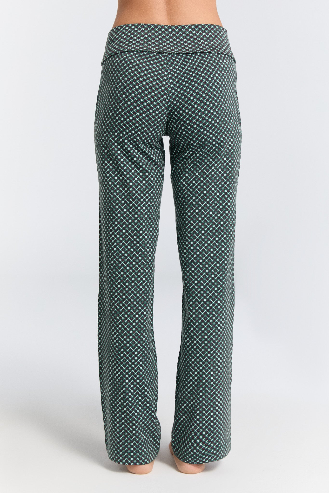 WOMAN下身Leela Cotton  翻邊腰圍運動長褲 花樣｜有機棉