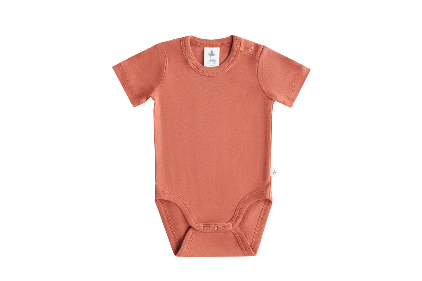0-24m🌿Leela Cotton  短袖包屁衣｜有機棉 Rib knit 自然彈