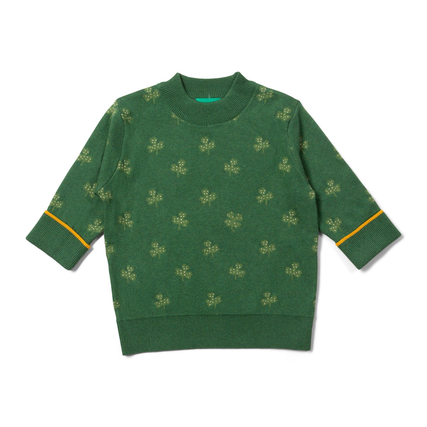 Forest Green Clover Organic Cotton Knit Top | Little Green Radicals