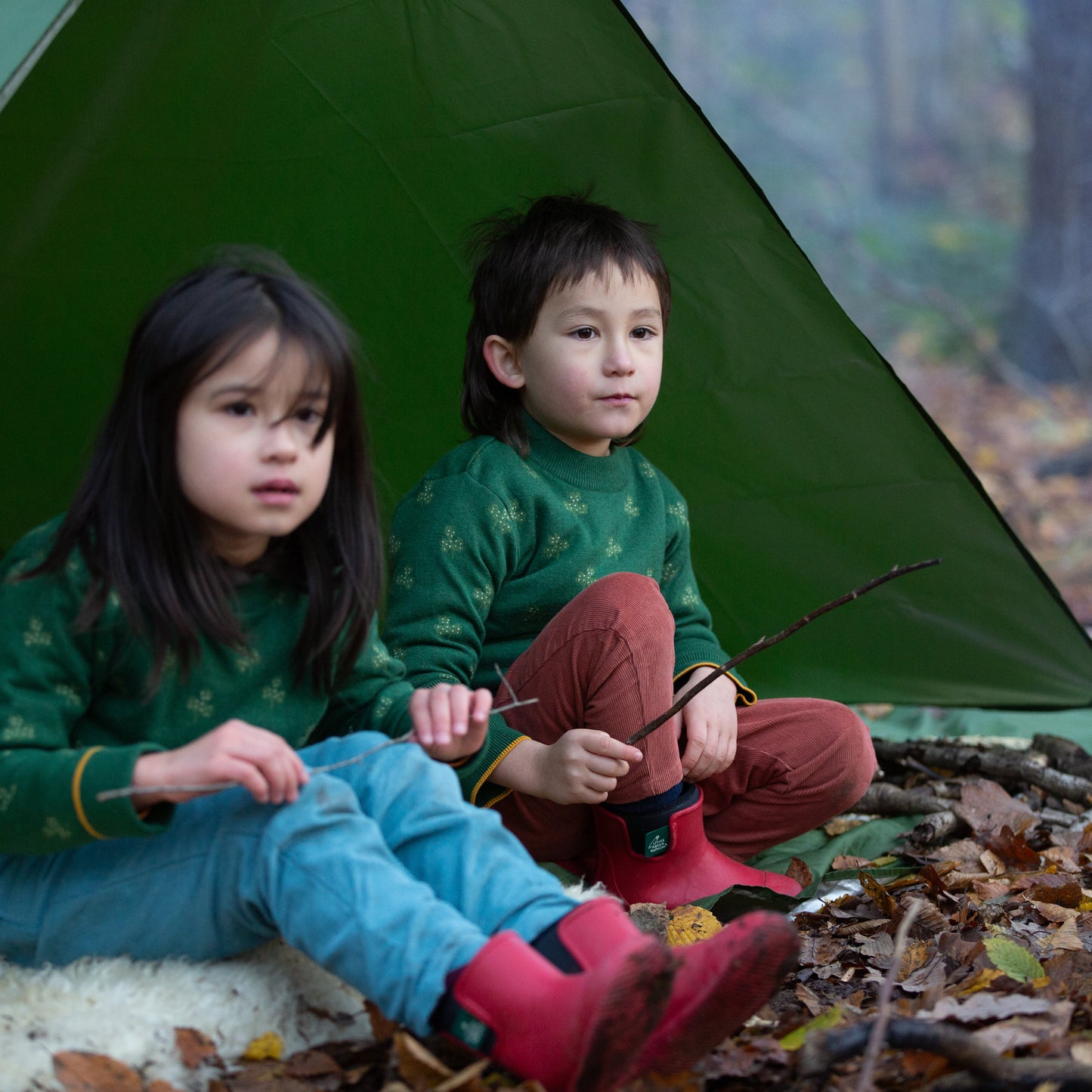 Forest Green Clover Organic Cotton Knit Top | Little Green Radicals
