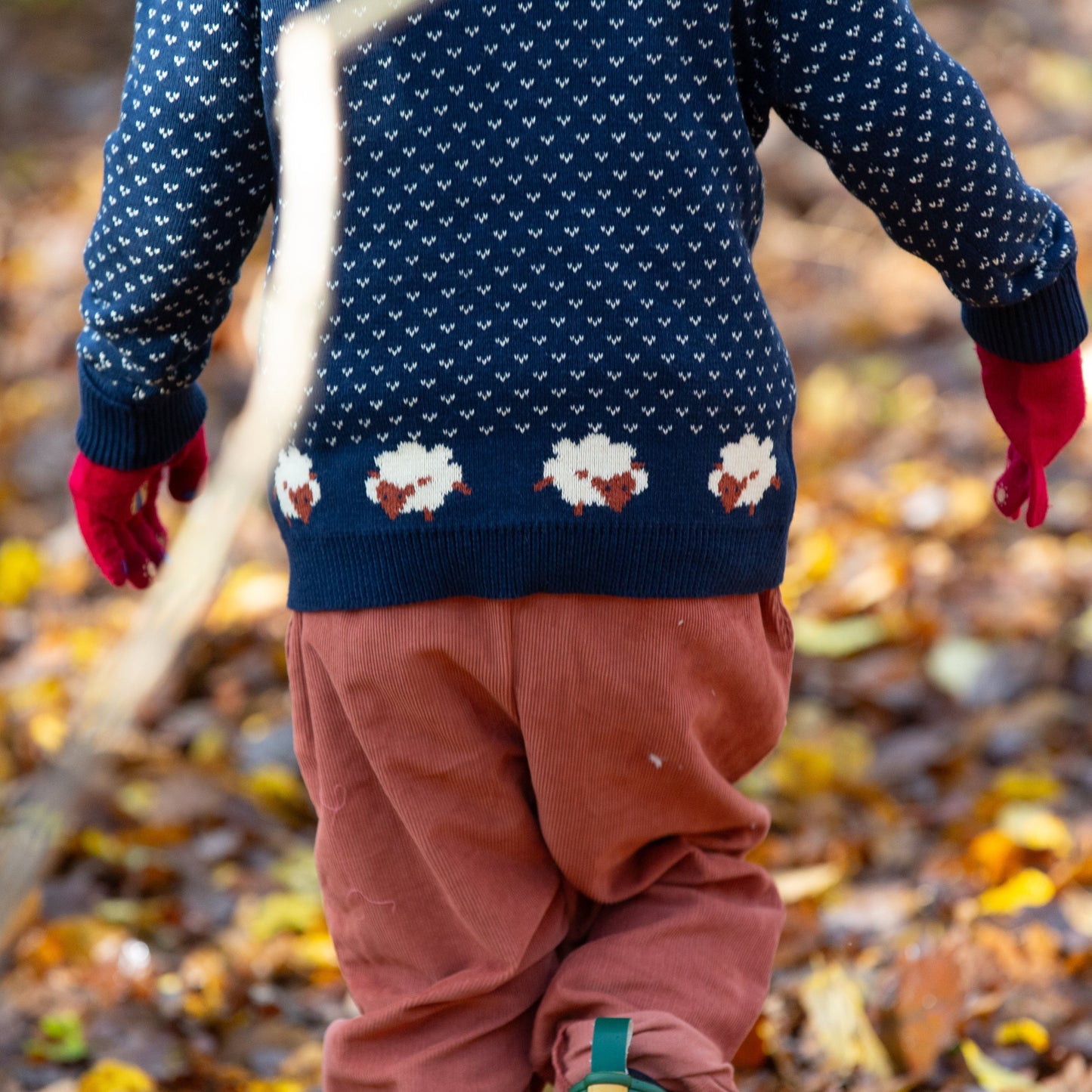 Navy Blue Sheep and Heart-Shaped Organic Cotton Knit Top | Little Green Radicals