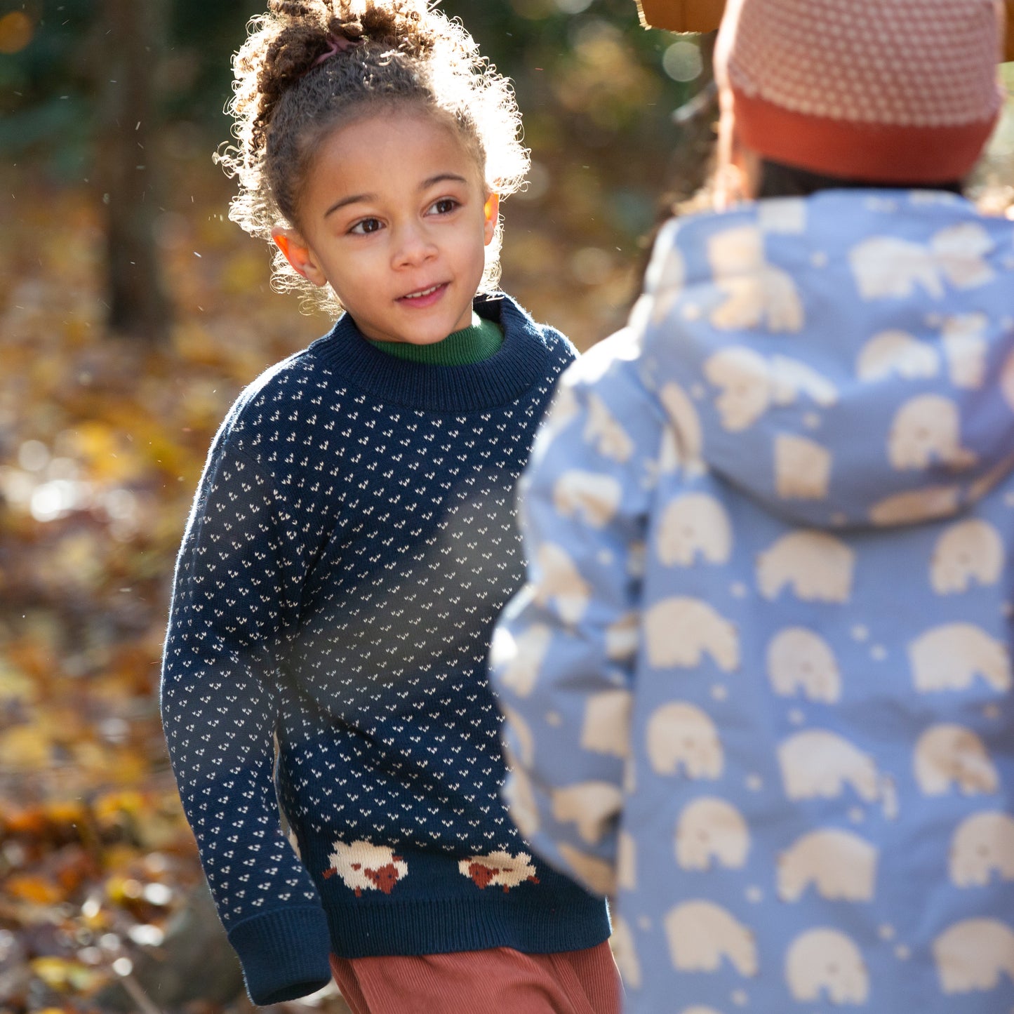 Navy Blue Sheep and Heart-Shaped Organic Cotton Knit Top | Little Green Radicals