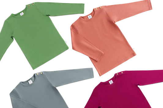 1-4y 🌿 Leela Cotton 長袖上衣｜有機棉 Rib knit 自然彈