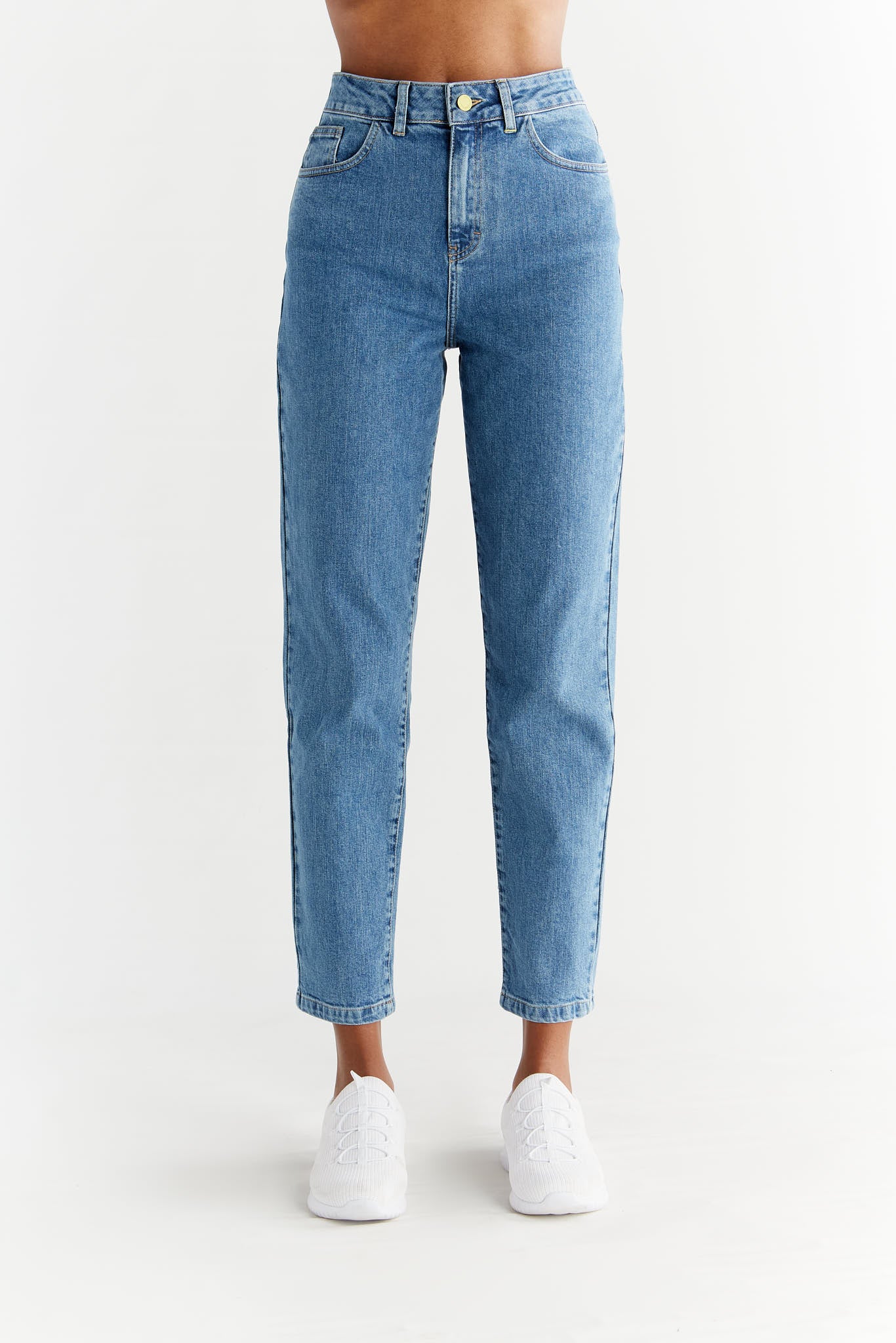 Pre-order | Women's Mom Fit Organic Cotton Jeans - Sky Blue | EVERMIND